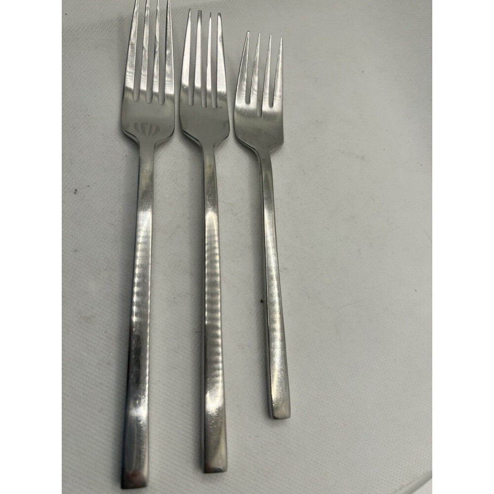 3 Forks Cambridge Stainless dinner & salad unsure of name rectangle heavy 18/8